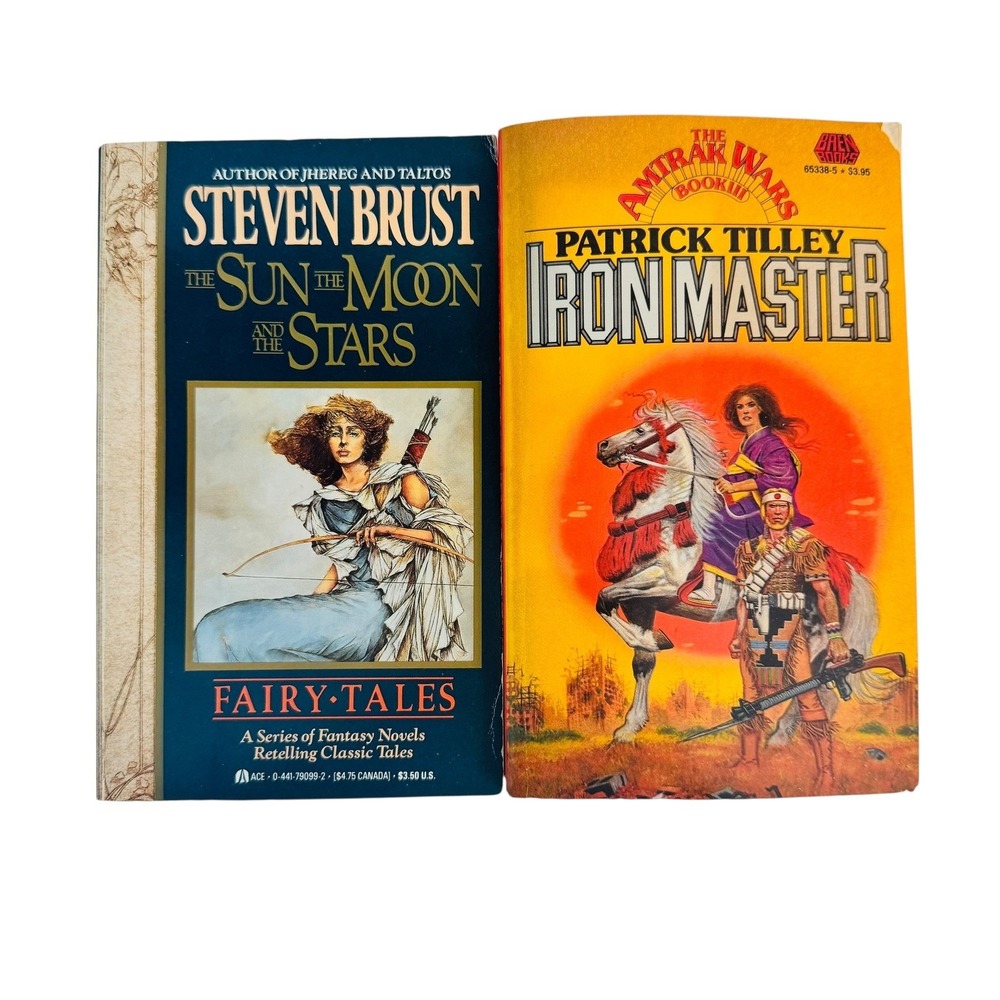 Vtg Fantasy Sci-Fi Book Lot Steven Brust Sun Moon Stars Iron Master Tilley 1987